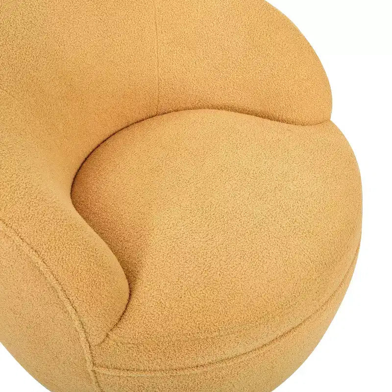 Roundhill Furniture Galleria 360° drehbarer Barrel Chair aus Kunst-Lammfell