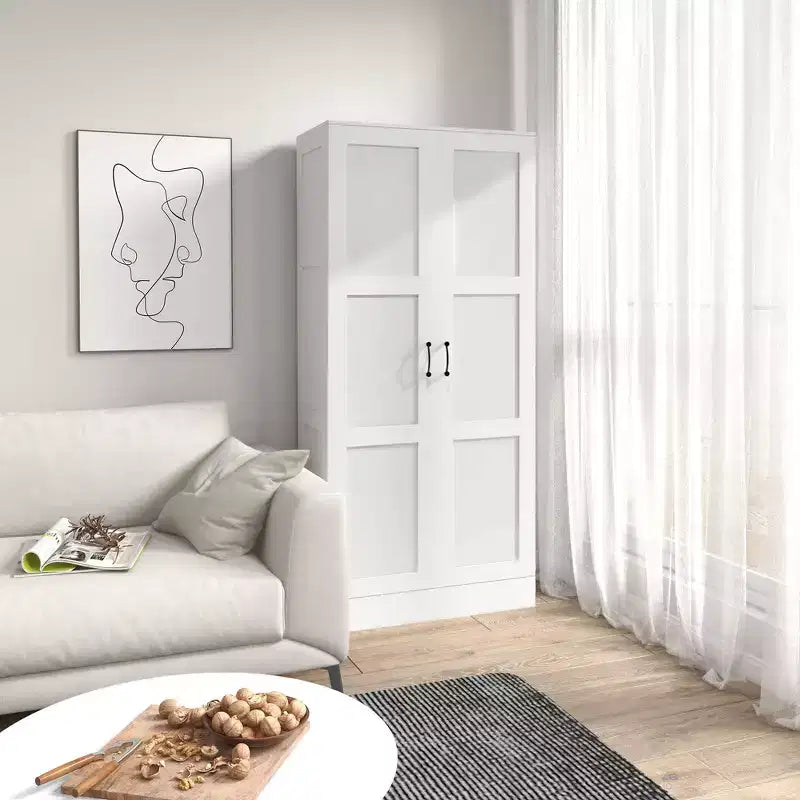 HOMCOM 71 Hoher Aufbewahrungsschrank im modernen Stil mit Ablagen für Schlafzimmer, Wohnzimmer oder Flur