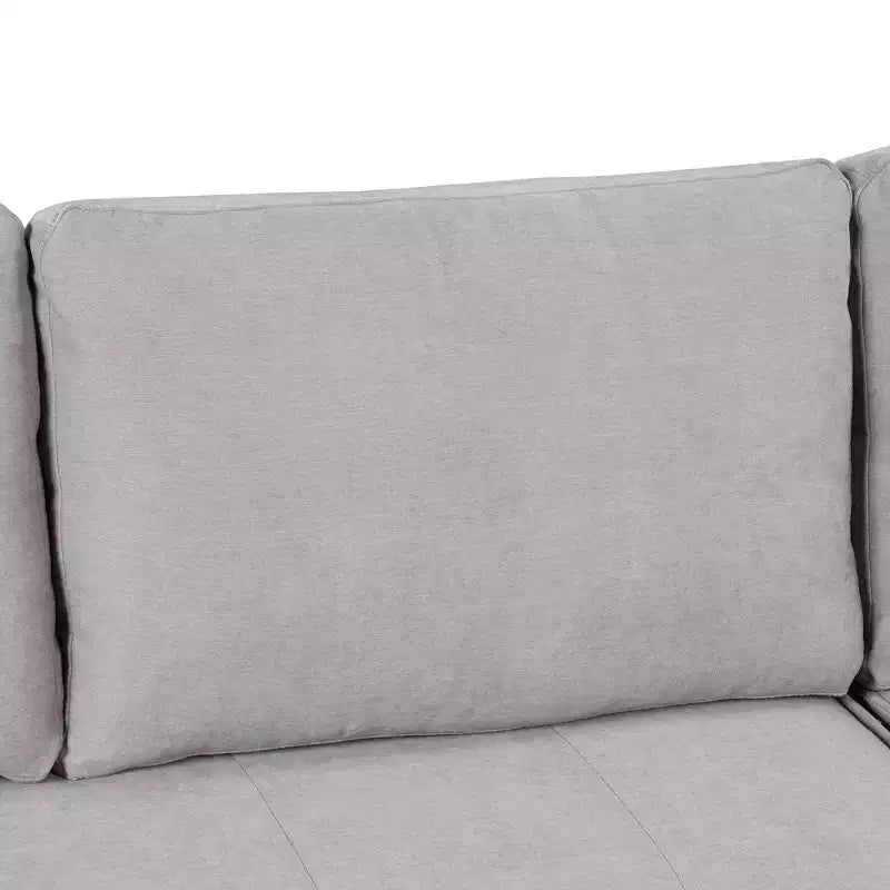 104,5 Zoll L-förmige Schlafcouchgarnitur mit Stauraum-Chaiselongue und 2 Hockern – 3-Sitzer-Schlafsofa mit Schlaffunktion für das Wohnzimmer