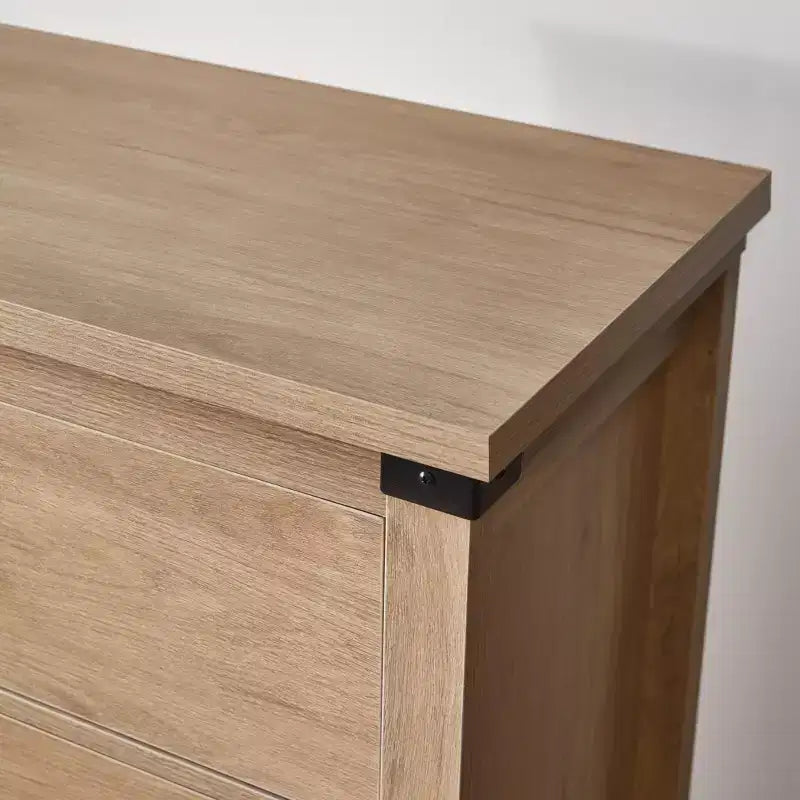 Landhaus-Kommode mit 7 Schubladen fürs Schlafzimmer, 31,4 hohe Kommoden & Kommode, rustikale Holzkommode mit Metallgriffen, Aufbewahrungsorganizer für Kleiderschrank im Schlafzimmer