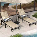 Set aus 2 Outdoor-Terrassenliegen, 5-fach verstellbare Liegestühle mit Textilene-Gewebe, Pool-Liegen für Garten & Balkon