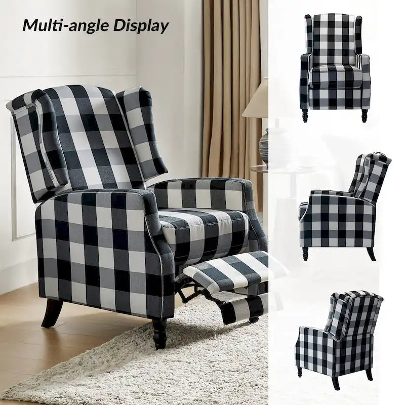 Manueller Mid-Century-Modern-Relaxsessel mit Rückstellfunktion und Ohrensesseldesign