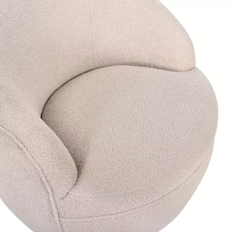 Roundhill Furniture Galleria 360° drehbarer Barrel Chair aus Kunst-Lammfell