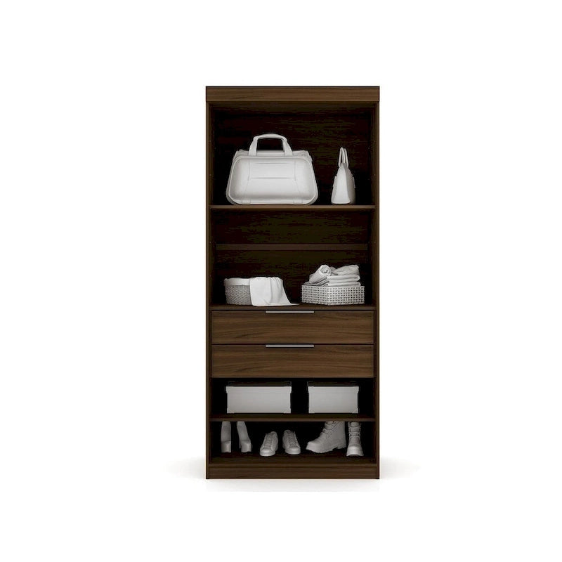 Mulberry 2.0 halb-offenes, 3-teiliges, modernes Eck-Kleiderschrank-Set mit 4 Schubladen