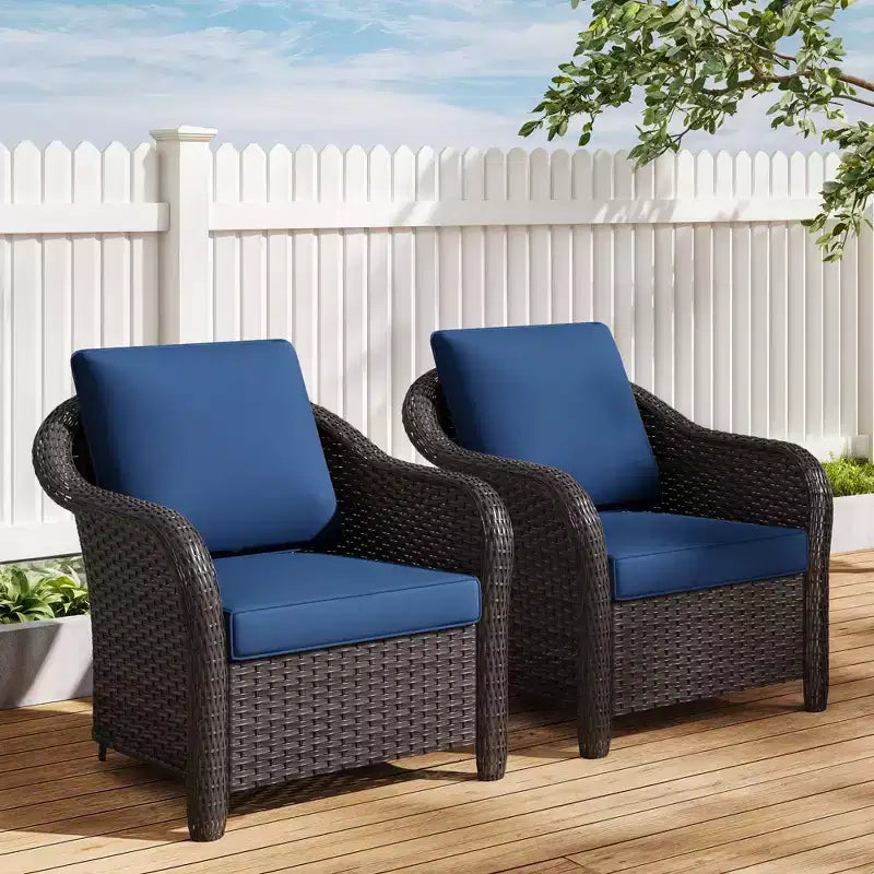 UPTIOT 2-Sitzer Outdoor-Rattansessel mit Auflagen