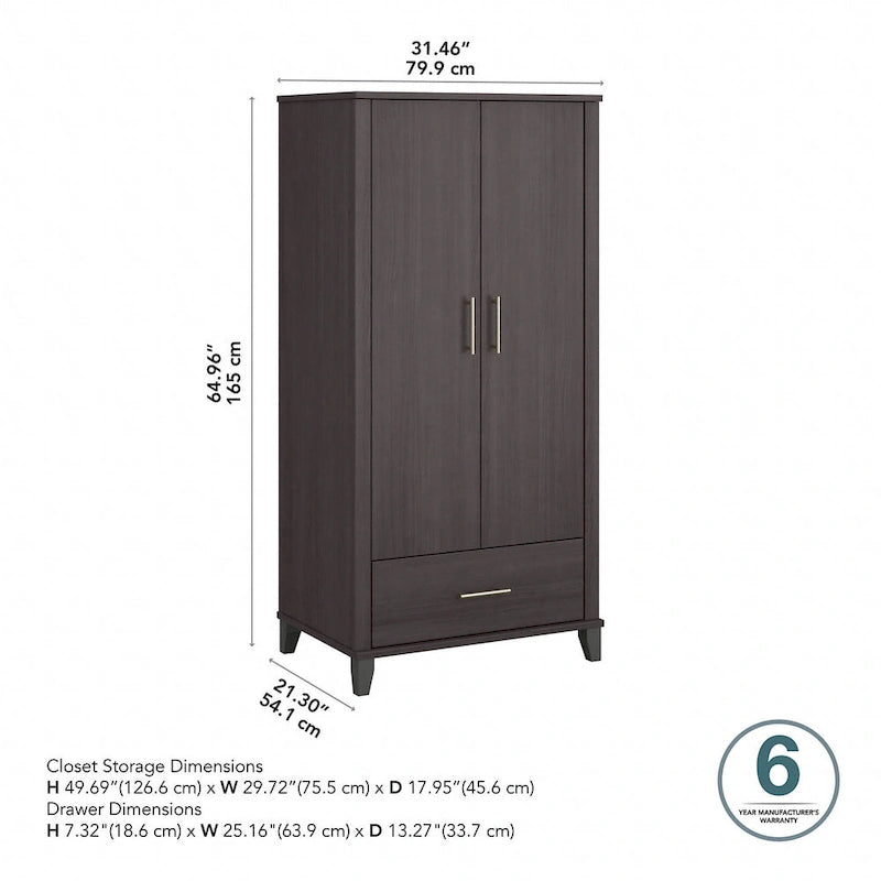 Somerset Hoher Eingangsschrank mit Türen und Schublade von Bush Furniture