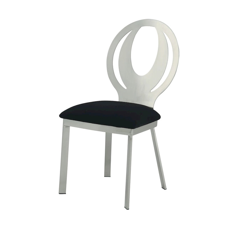 Heer Modern 7-teiliges Esszimmer-Set aus schwarzem Stahl mit U-förmigem Sockel von Furniture of America