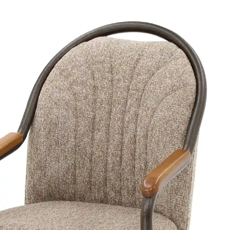 Chromcraft Douglas Esszimmerstühle mit Rollen in Kastanienbraun, graues Finish (2er-Set)