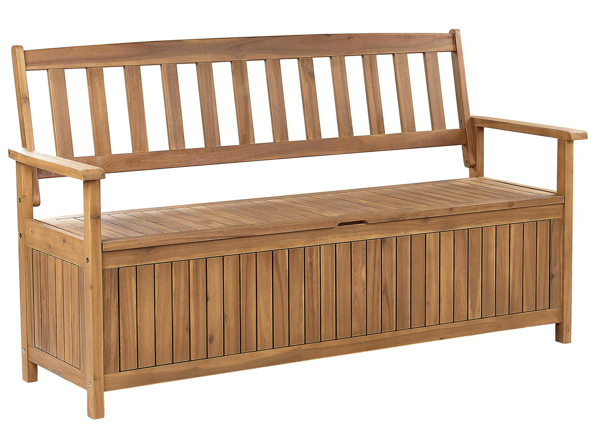 Gartenbank 160 cm mit Stauraum Akazienholz Braun
