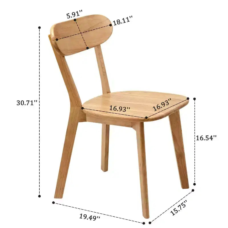 Set aus 2 Esszimmerstühlen aus Massivholz im Mid-Century-Modern-Stil, Küchenstühle für Esszimmer, Restaurant oder Wohnzimmer – Panipeachy