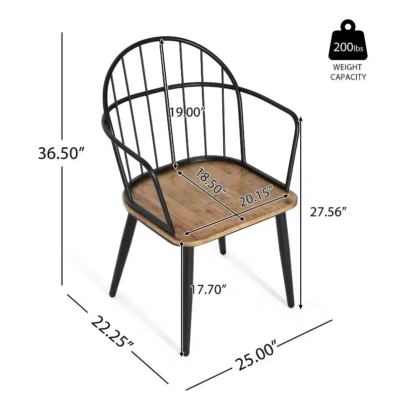 5-teiliges Esstisch-Set mit 4 Essstühlen und rundem/eckigem Tisch, Schwarz+Natur/Walnuss-ModernLuxe