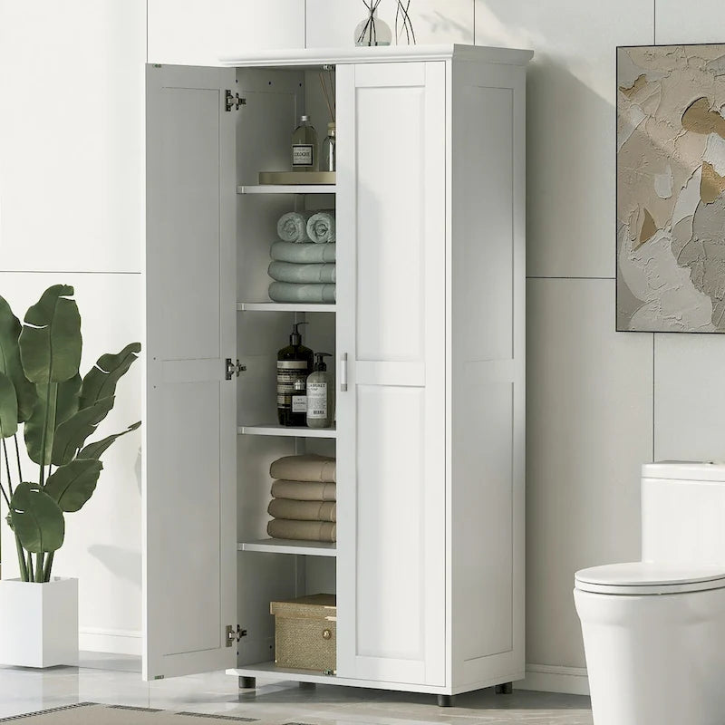 Badezimmerschrank mit zwei Türen, verstellbarem Regal und MDF-Platte