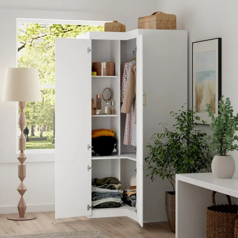 Kleiderschrank-Organizer, Kleiderschränke mit Hängestange und 4 Schubladen, großer Stauraum