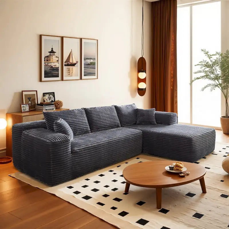 Modernes Polster-Chaiselongue-Sofa mit Kissen für das Wohnzimmer