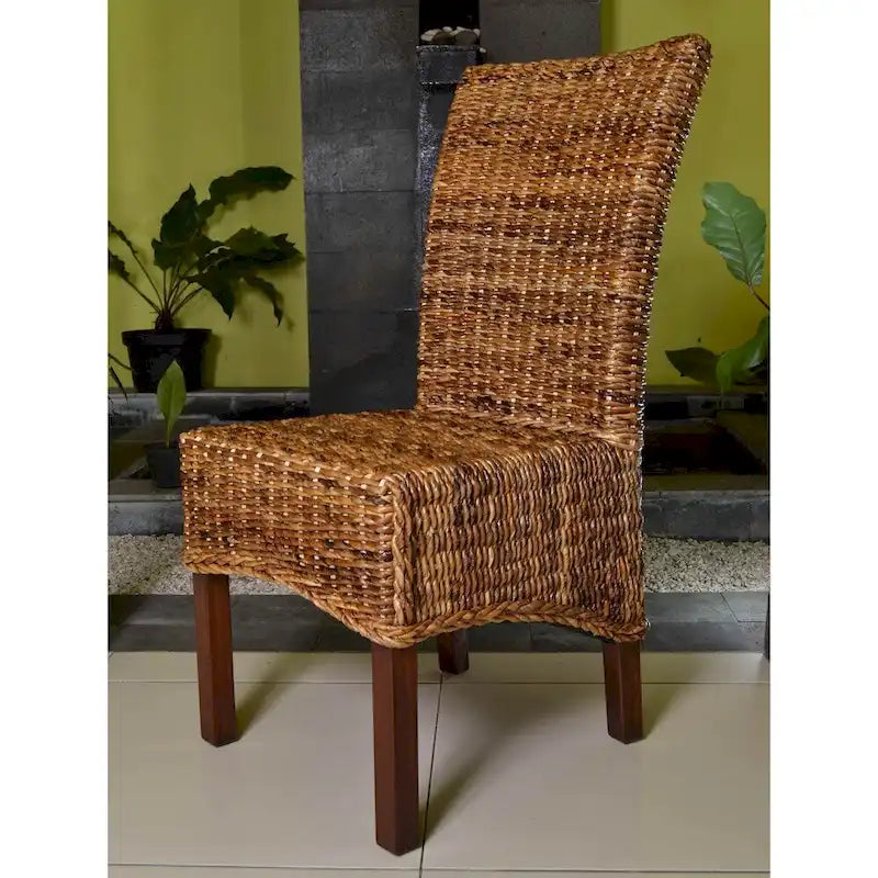 Arizona Esszimmerstuhl aus gewebtem Abaca/Mahagoni (2er-Set)