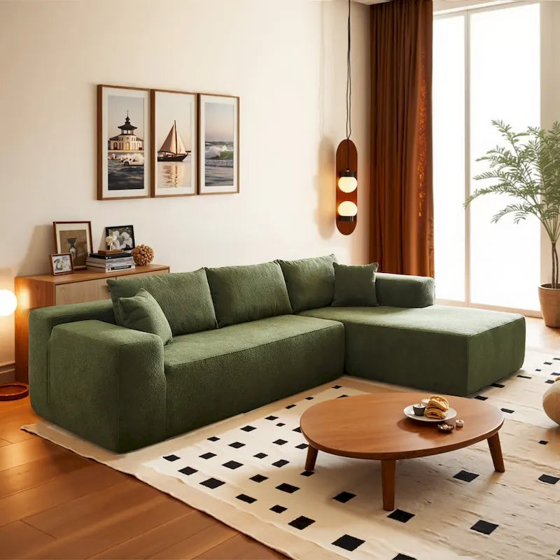 Modernes Polster-Chaiselongue-Sofa mit Kissen für das Wohnzimmer