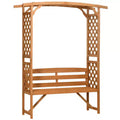 Outsunny Gartenbank mit Pergola-Bogen und 2 Rankgittern, 3-Sitzer Gartenbank aus Holz für Kletterpflanzen und Weinreben