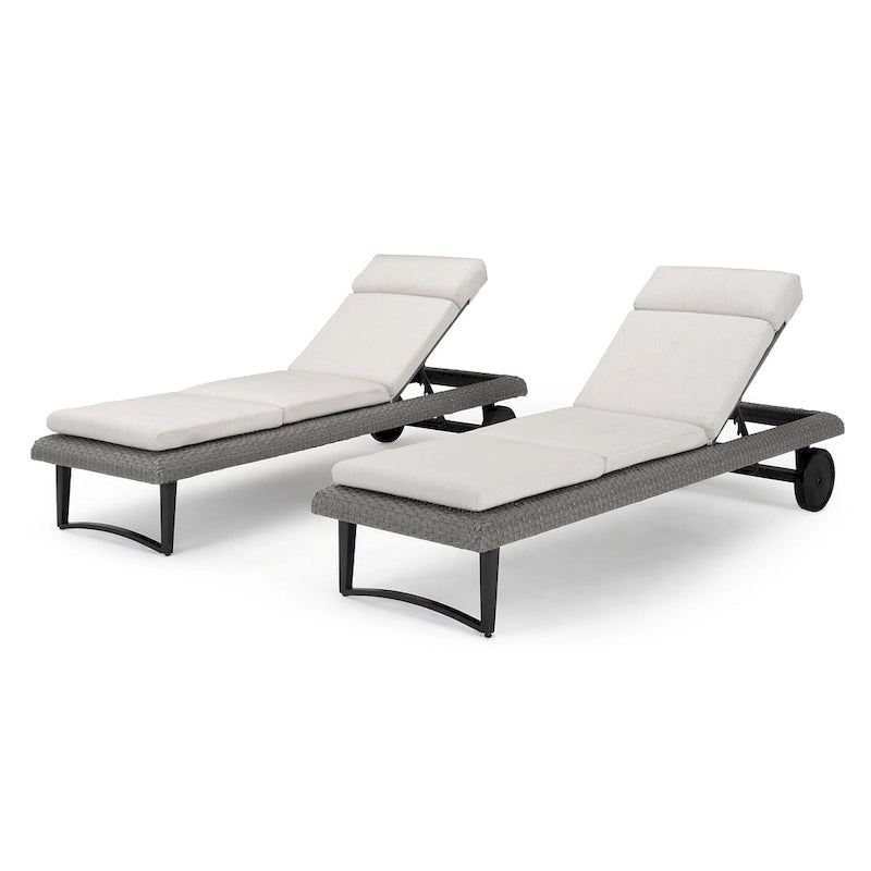 Vistano 2-teiliges Sunbrella Outdoor-Terrassen-Liege-Set – Grau