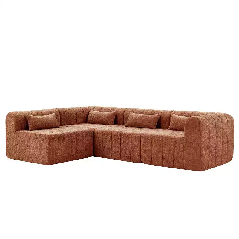 145.5 Modernes, wandelbares Ecksofa, Polster-Ecksofa für 4 Personen mit Schaumstoffkern, L-förmiges Wohnzimmer-Sofa-Panipeachy