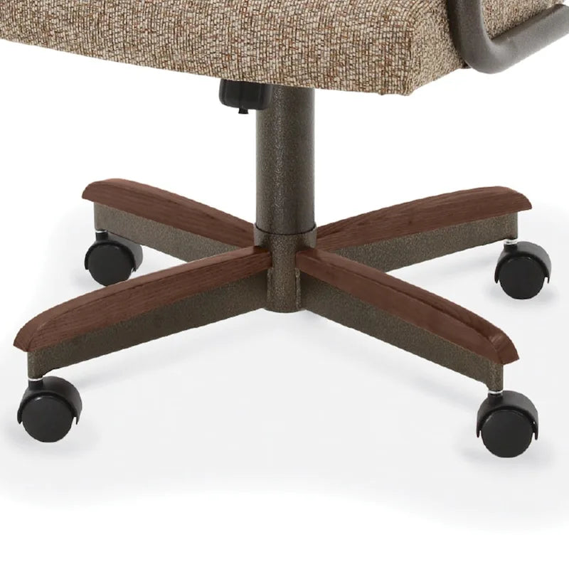 Chromcraft Douglas Esszimmerstühle mit Rollen in Kastanienbraun, graues Finish (2er-Set)