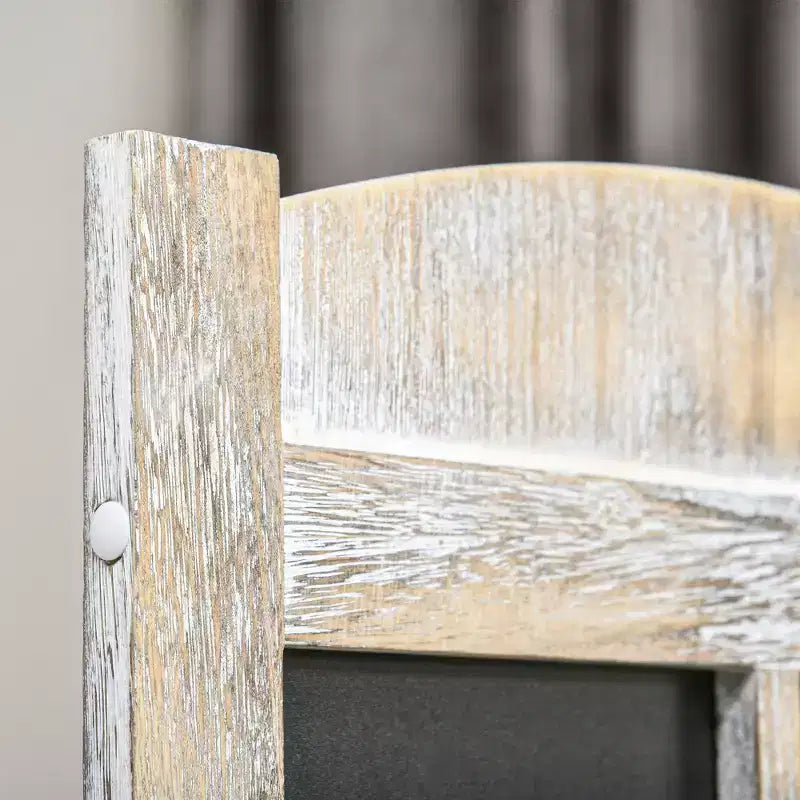 HOMCOM 170 cm hoher, 4-teiliger Raumteiler im Landhausstil, klappbarer Sichtschutz aus Holz, Natur