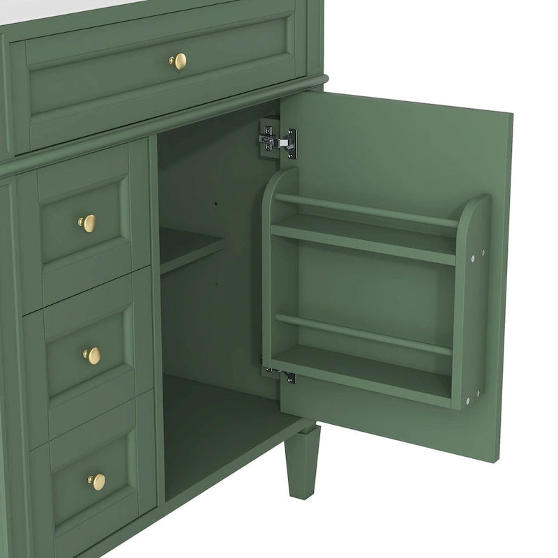 Badezimmerschrank mit integriertem Waschbecken und Kippschublade