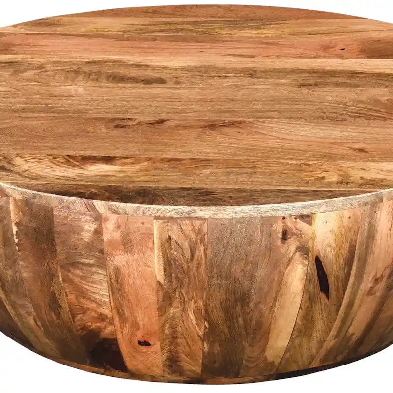 Arthur Couchtisch aus Mangoholz, rund, Dunkelbraun