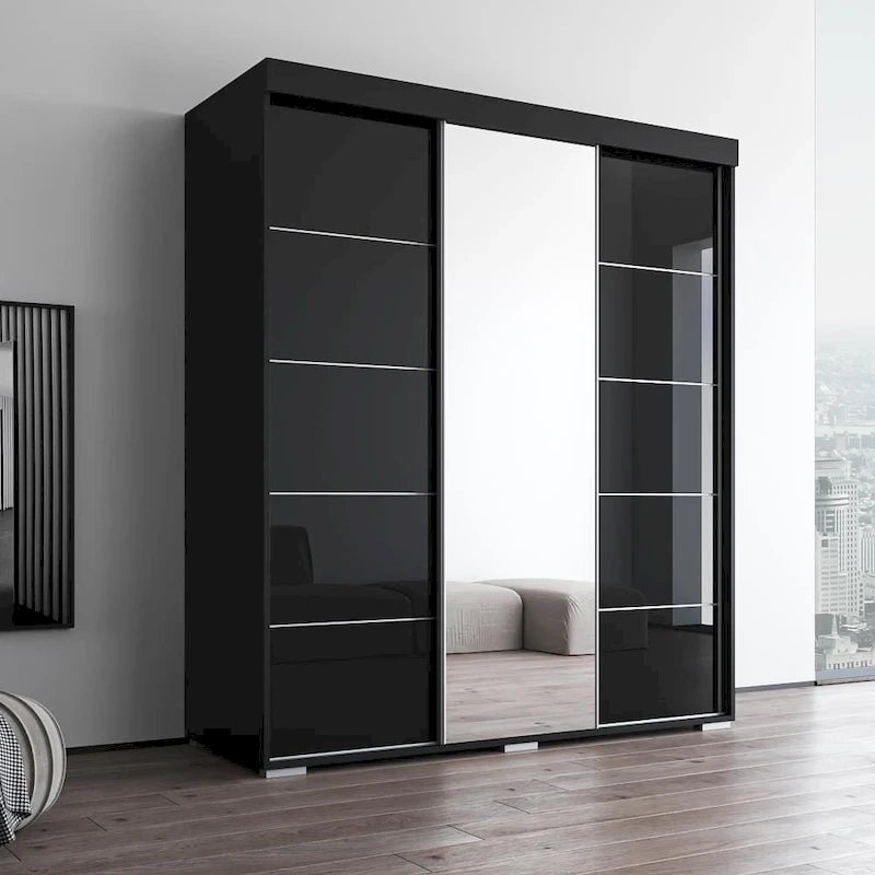 Aria Moderner 3-türiger Kleiderschrank mit Spiegel