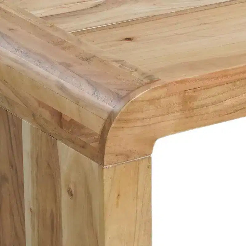 Royal Hampton Couchtisch, handgefertigt aus natürlichem Akazienholz, rechteckig, abgerundete Wasserfall-Tischplatte, 91 cm