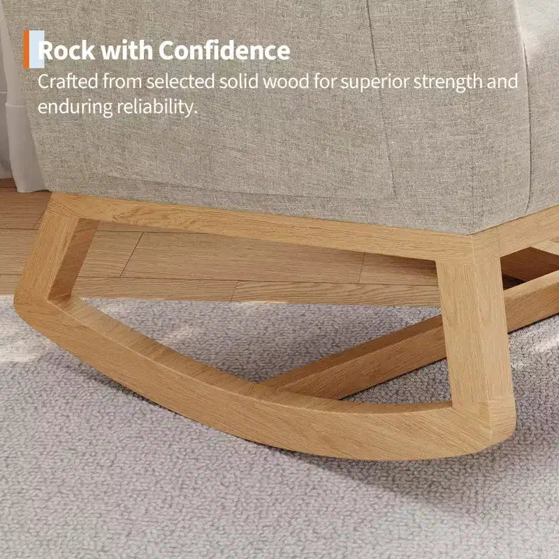 Moderner Schaukelstuhl mit Kissen & Seitentaschen, für Wohnzimmer, Schlafzimmer