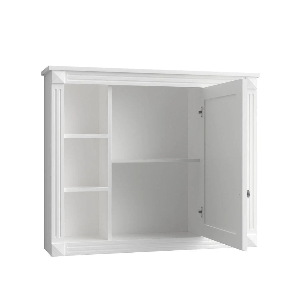 36" Moderner Badezimmer-Waschtisch mit Aufsatzwaschbecken und Spiegelschrank, 2 Türen und 2 Schubladen