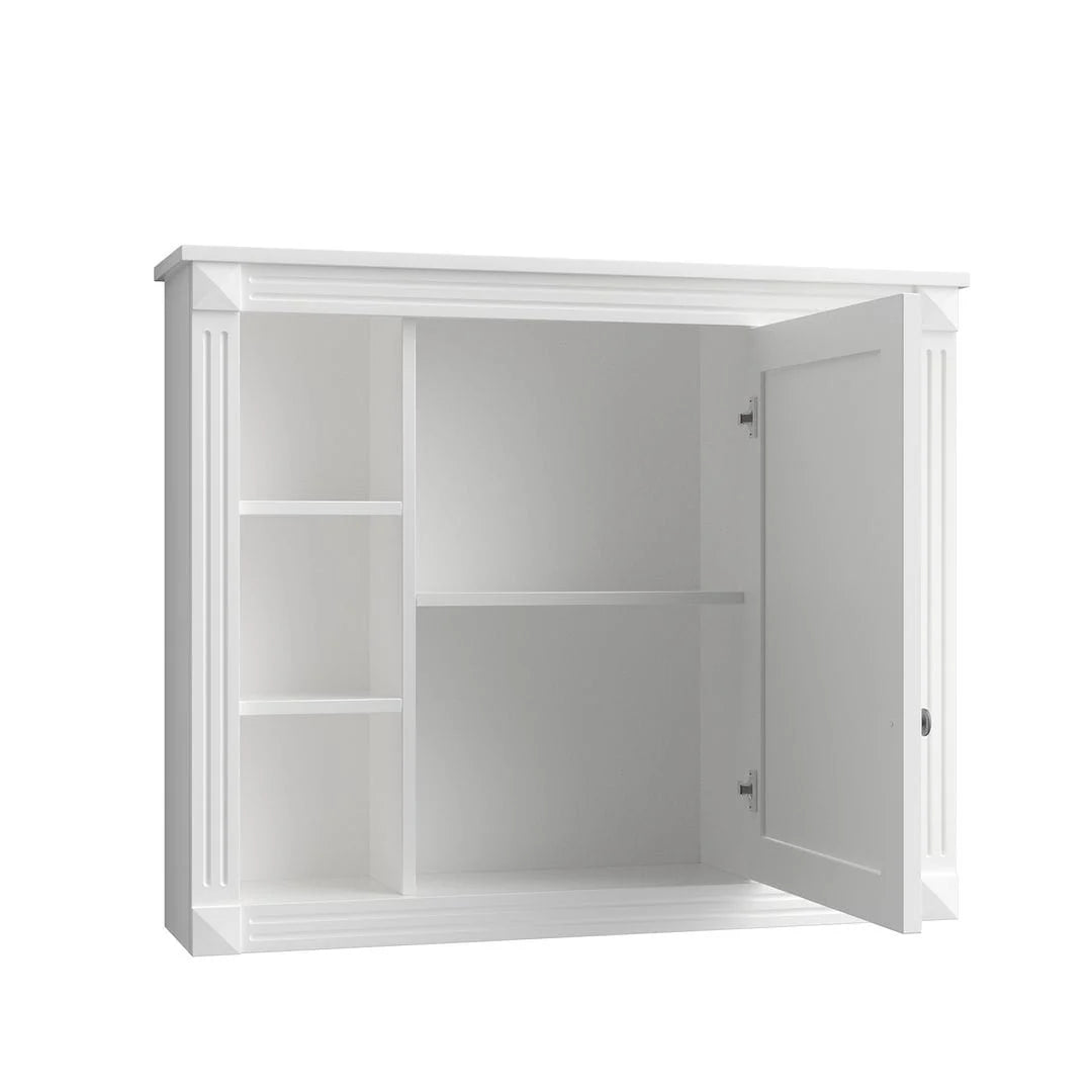36" Moderner Badezimmer-Waschtisch mit Aufsatzwaschbecken und Spiegelschrank, 2 Türen und 2 Schubladen