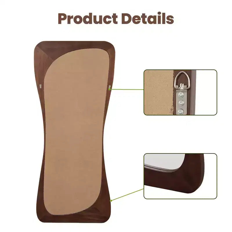 Dovelina 71H*31W Asymmetrischer Ganzkörperspiegel, dekorativer Anlehnspiegel, moderner Badezimmerspiegel für Wohnzimmer, Esszimmer, Flur und Schlafzimmer