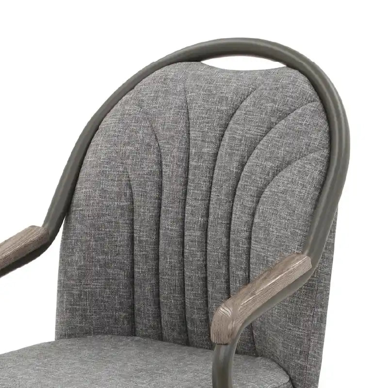 Chromcraft Douglas Esszimmerstühle mit Rollen in Kastanienbraun, graues Finish (2er-Set)