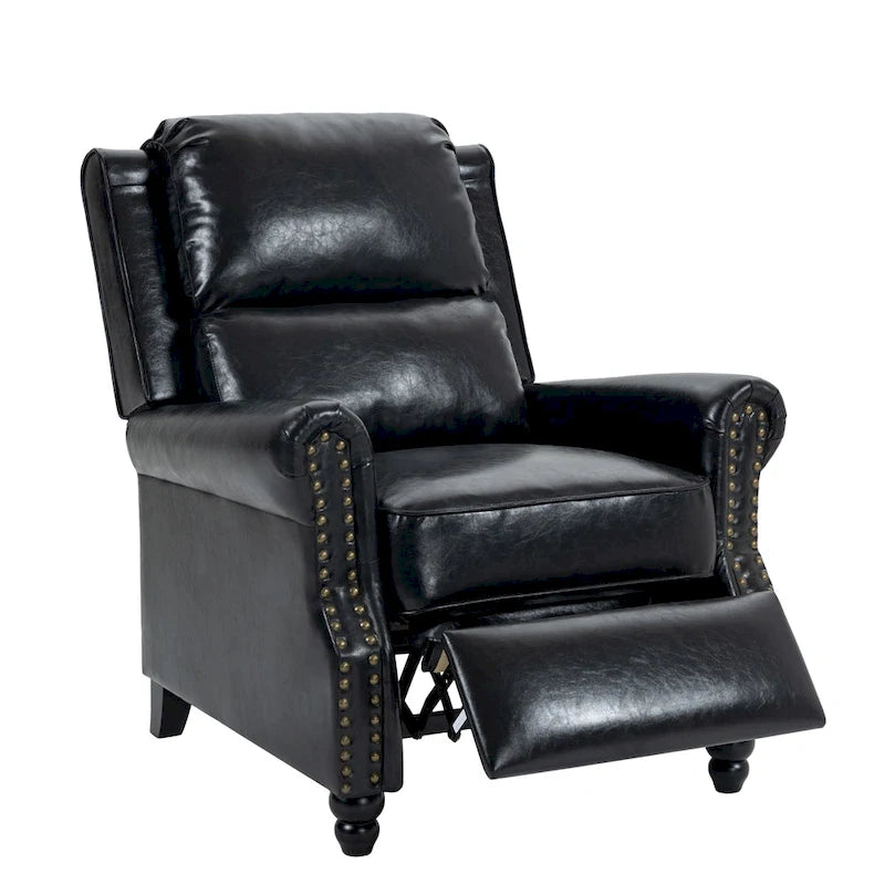2er-Set moderner Polster-Relaxsessel mit Kunstleder/Stoffbezug