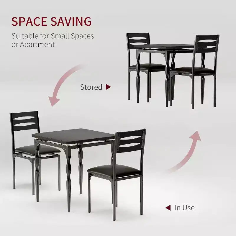 3-teiliges Esszimmer-Set für kleine Räume, Tisch & 2 Stühle mit Spiralbeinen, Kompaktes Küchentisch-Set für Wohnungen
