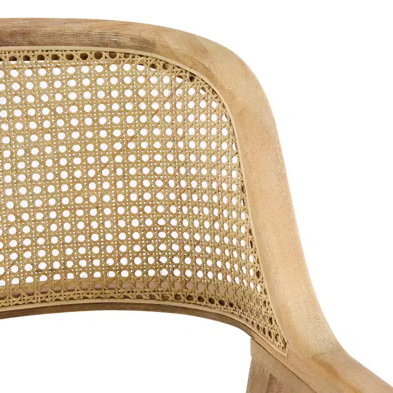 Christopher Knight Home Bennett Mid-Century Modern Essgruppe aus Holz, 5-teilig, ausziehbarer Tisch und 4 gepolsterte Stühle mit Rohrgeflecht-Rückenlehne