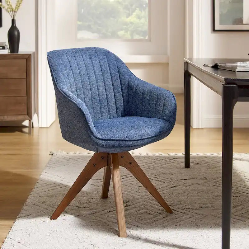 Moderner Home-Office-Drehsessel mit Holzbeinen