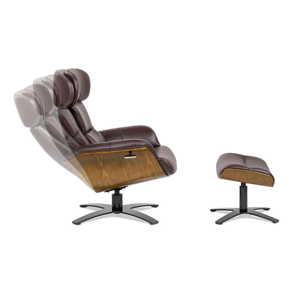 Jovan 31.5 Echtleder Relaxsessel mit Ottoman