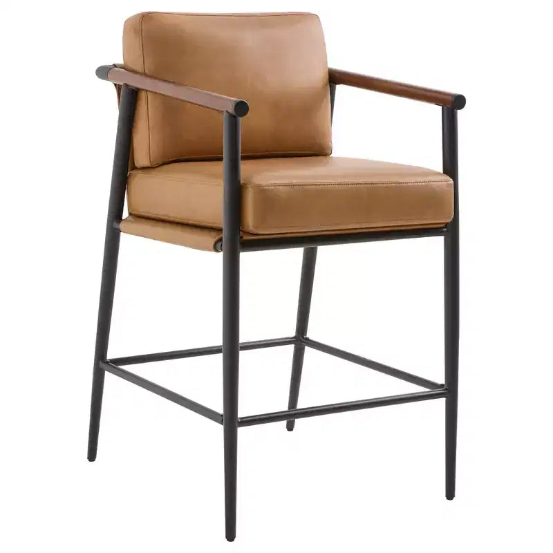 Spruce&Spring Moderne Tresenhocker mit Armlehnen & Metallgestell, 2er-Set