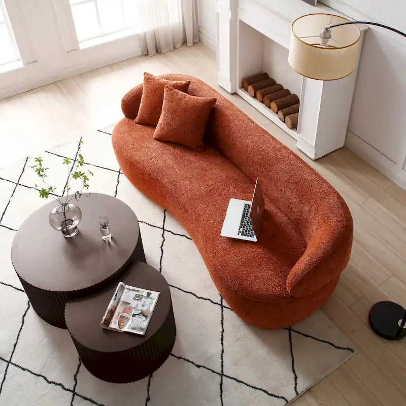Modernes, glamouröses rundes Satztisch-Set für das Wohnzimmer (2-tlg.), nicht montiert