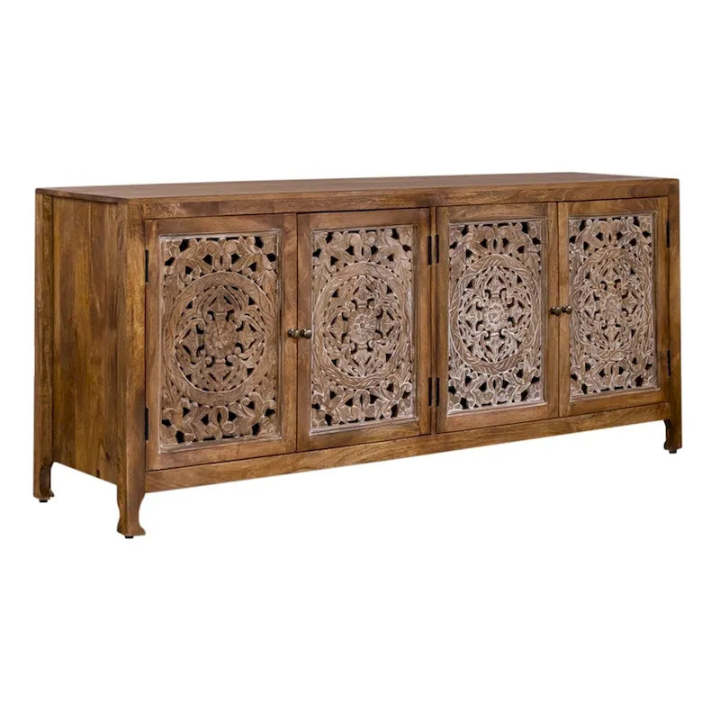 Marisol TV-Board im Used-Look in Honigbraun, 188 cm, mit 4 Türen