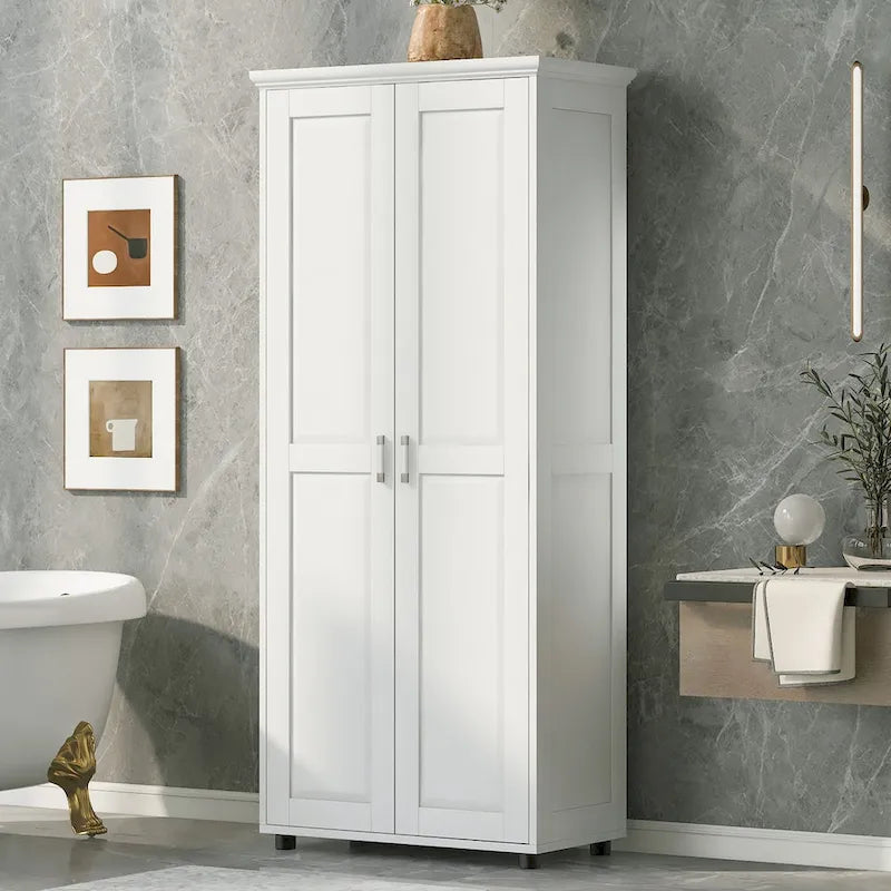Badezimmerschrank mit zwei Türen, verstellbarem Regal und MDF-Platte