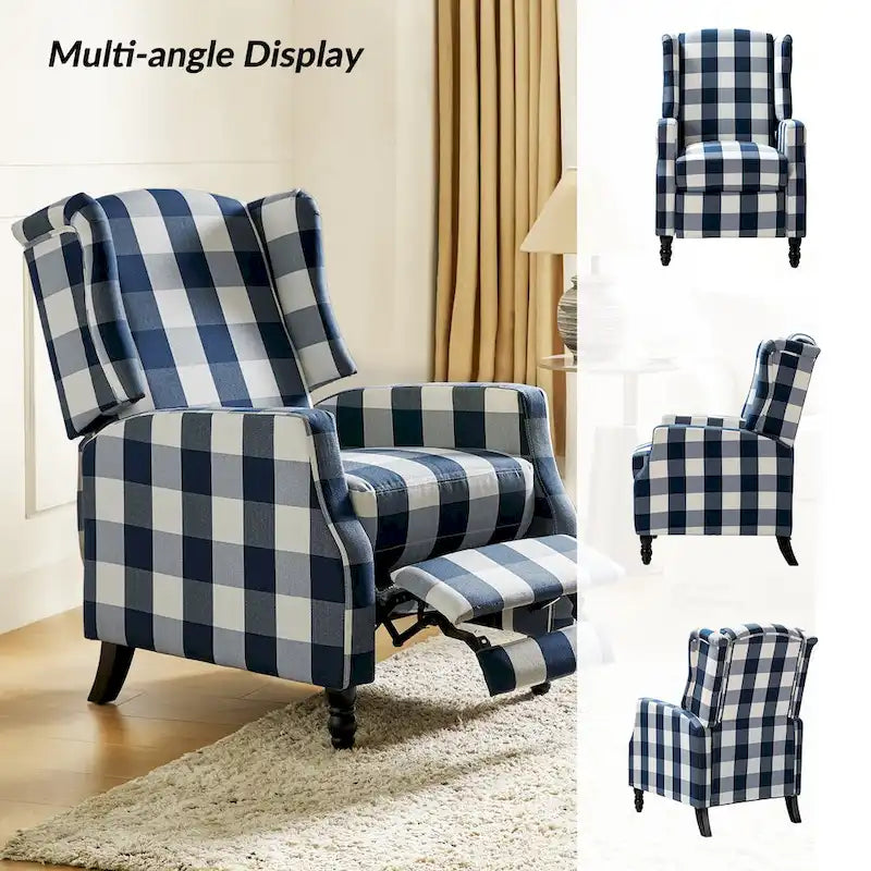 Manueller Mid-Century-Modern-Relaxsessel mit Rückstellfunktion und Ohrensesseldesign