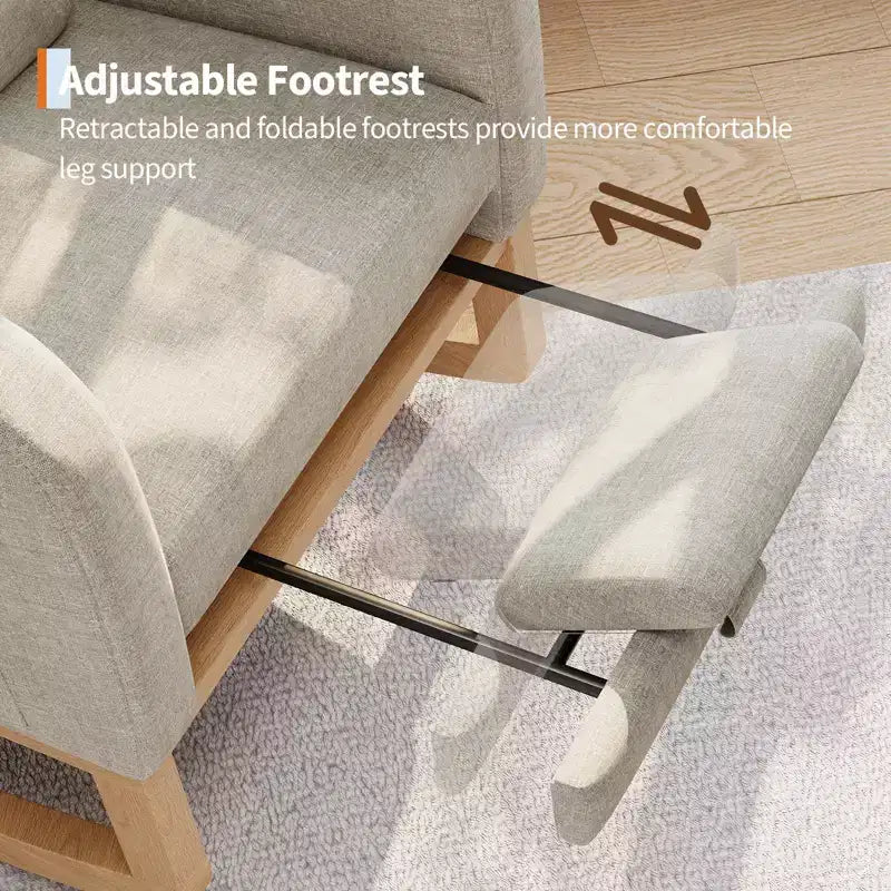 Moderner Schaukelstuhl mit Kissen & Seitentaschen, für Wohnzimmer, Schlafzimmer