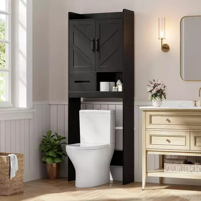 Toiletten-Überbauschrank, freistehender Badezimmer-Organizer für Bad, Toilette und Waschküche