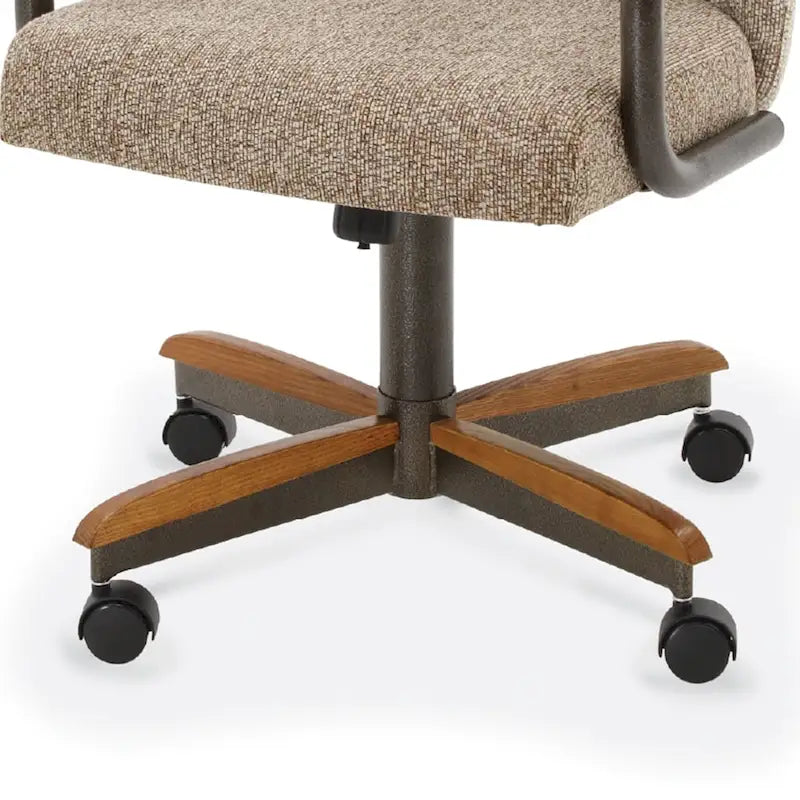 Chromcraft Douglas Esszimmerstühle mit Rollen in Kastanienbraun, graues Finish (2er-Set)