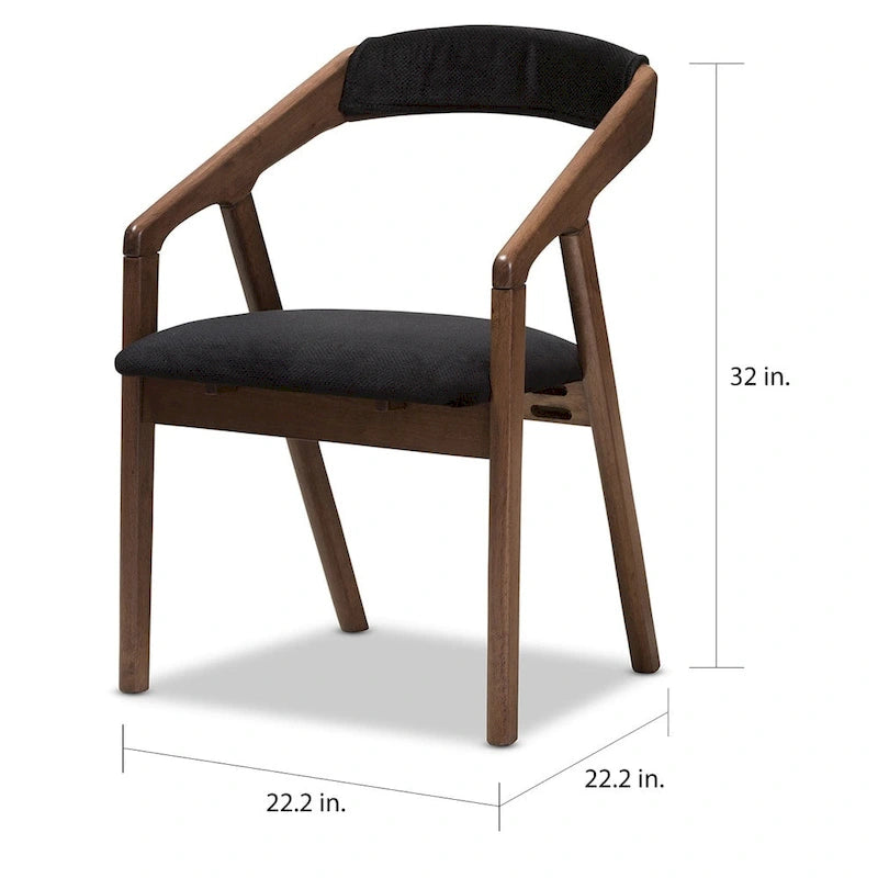 5-teiliges Esszimmer-Set aus grauem Stoff im Mid-Century-Stil von Baxton Studio