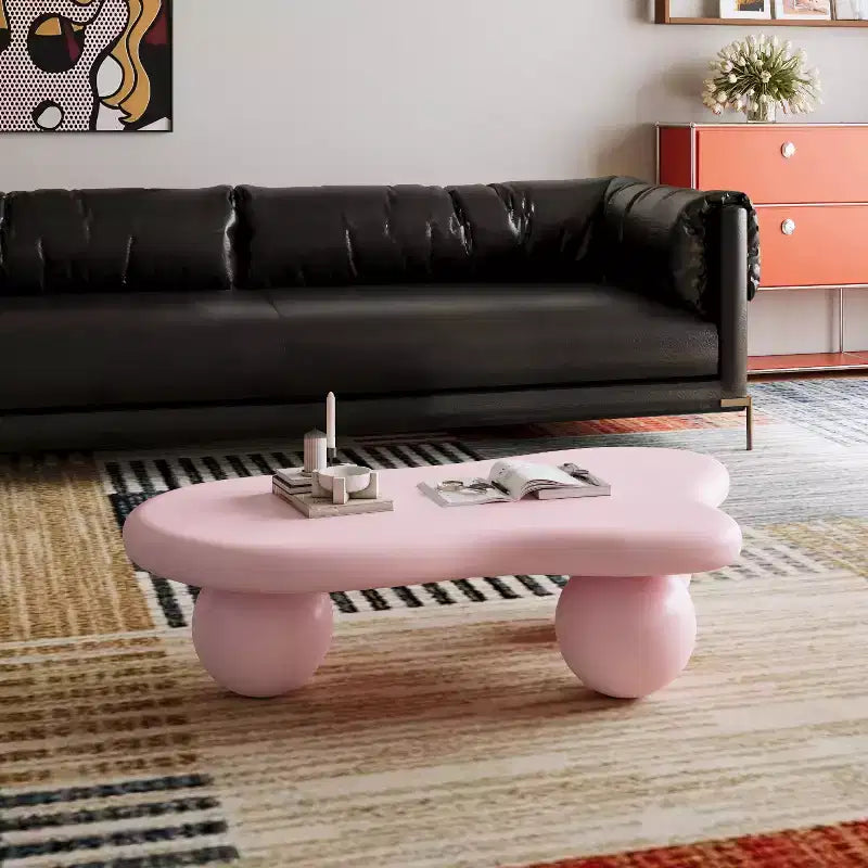 Rosa wolkenförmiger Couchtisch mit Kugelbeinen, für 1 Person