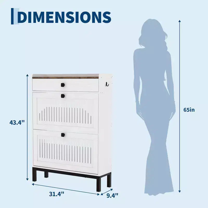 Moderner Schuhschrank aus Holz, verstellbarer Regalboden, freistehendes modernes Design, für Flur, Wohnzimmer